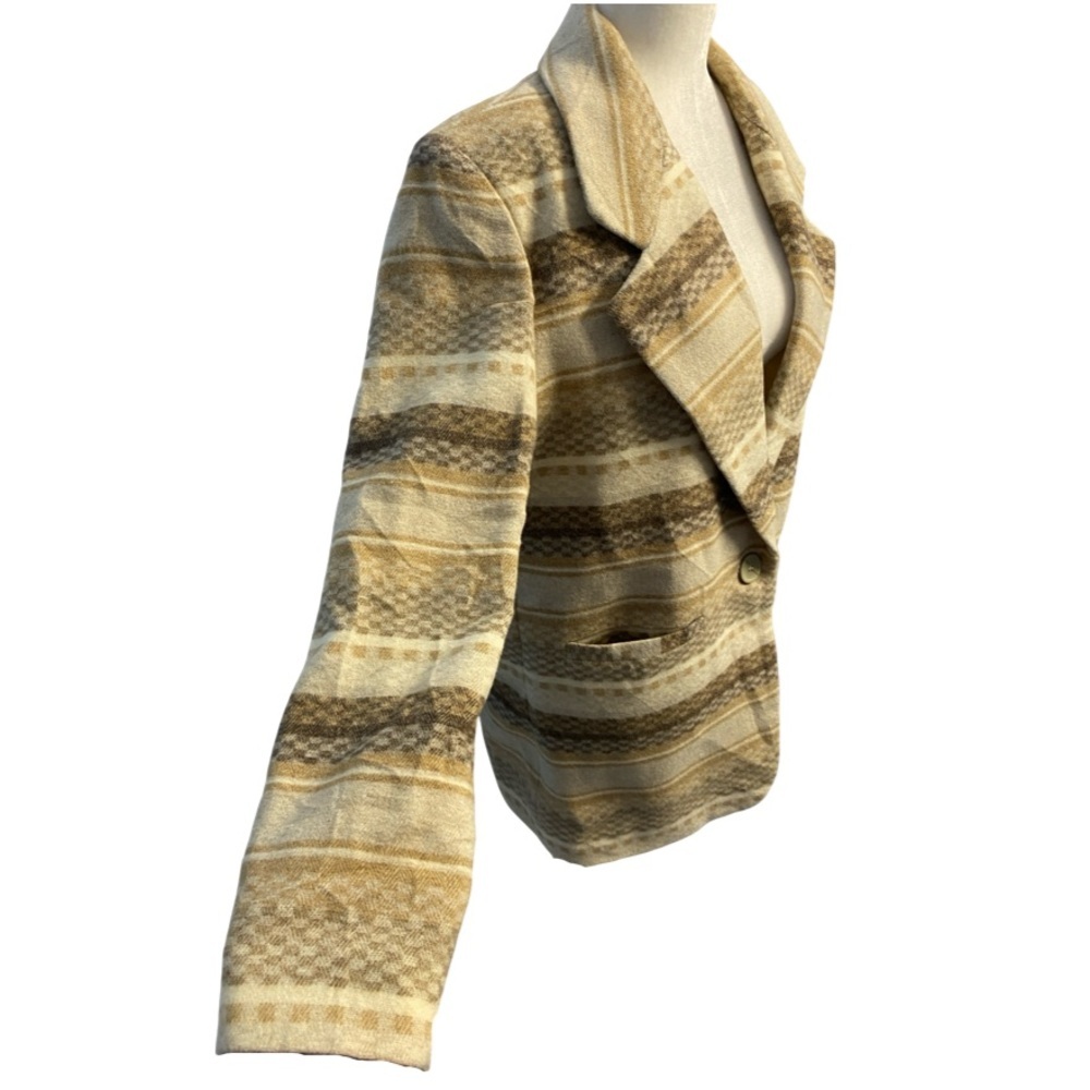 Braetan Vintage Wool Blend Neutral
Tone Single Button Blazer Size Small Pit 21 - Picture 9 of 14